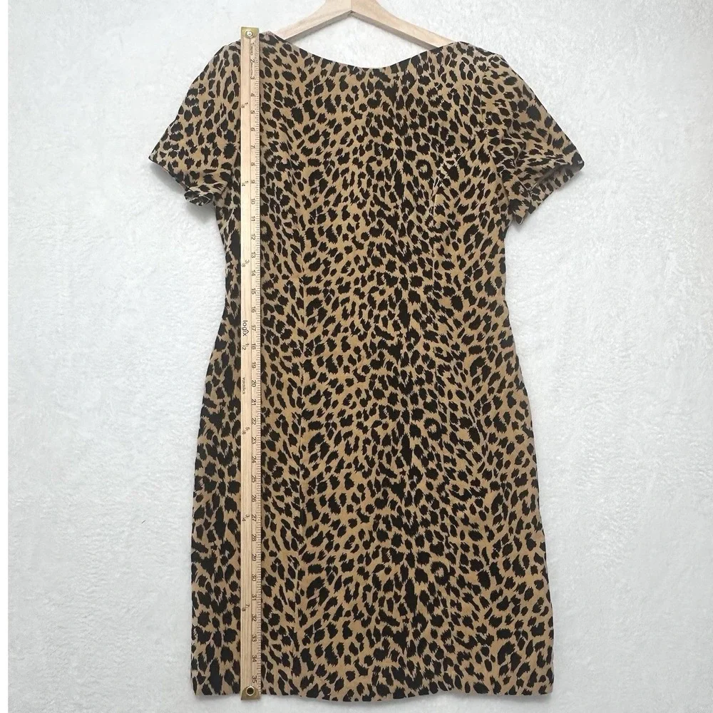 Leopard Print Velvet Sheath Dress Women's Size 6 Vintage Made in USA Glam Retro - Picture 4 of 10